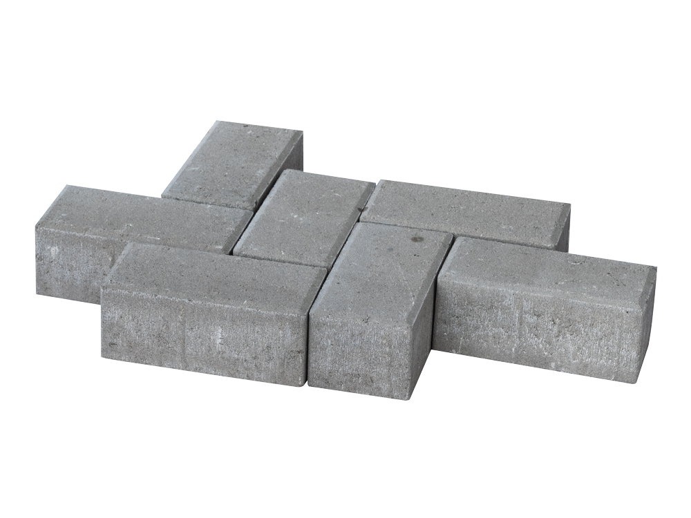 Peça de piso intertravado de concreto 10x20x8 em detalhe